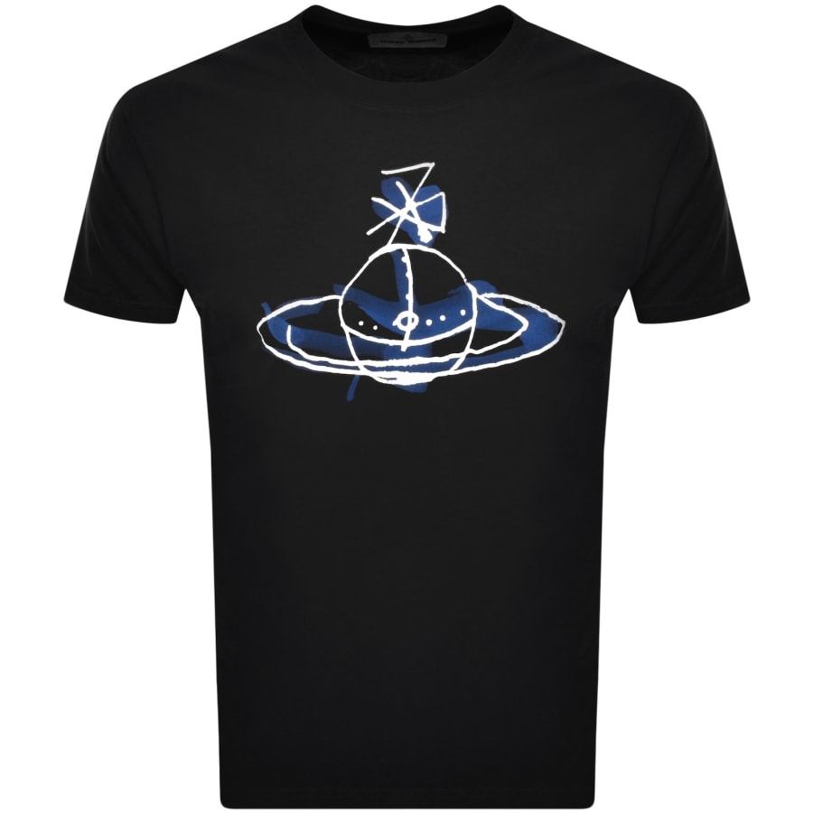 【VIVIENNE WESTWOOD】Orb Embroidered Oversized T-shirt Black Vivienne Westwood Black Oversized T-shirt | REVERSIBLE
